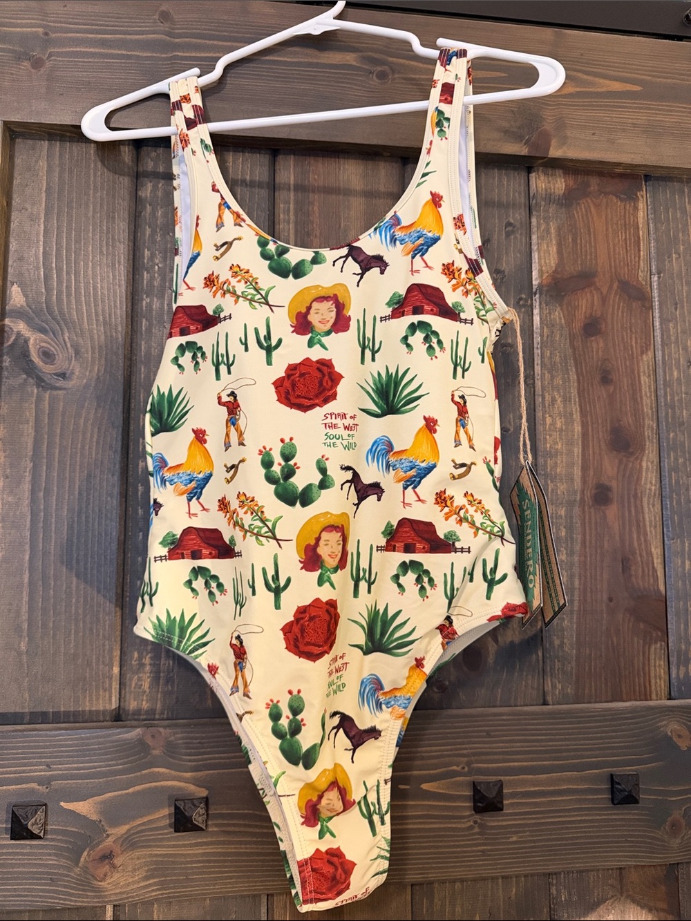 NWT Sendero Provisions Co, Western Print One-Piece Swimsuit with Colorful Motifs - Picture 5 of 8